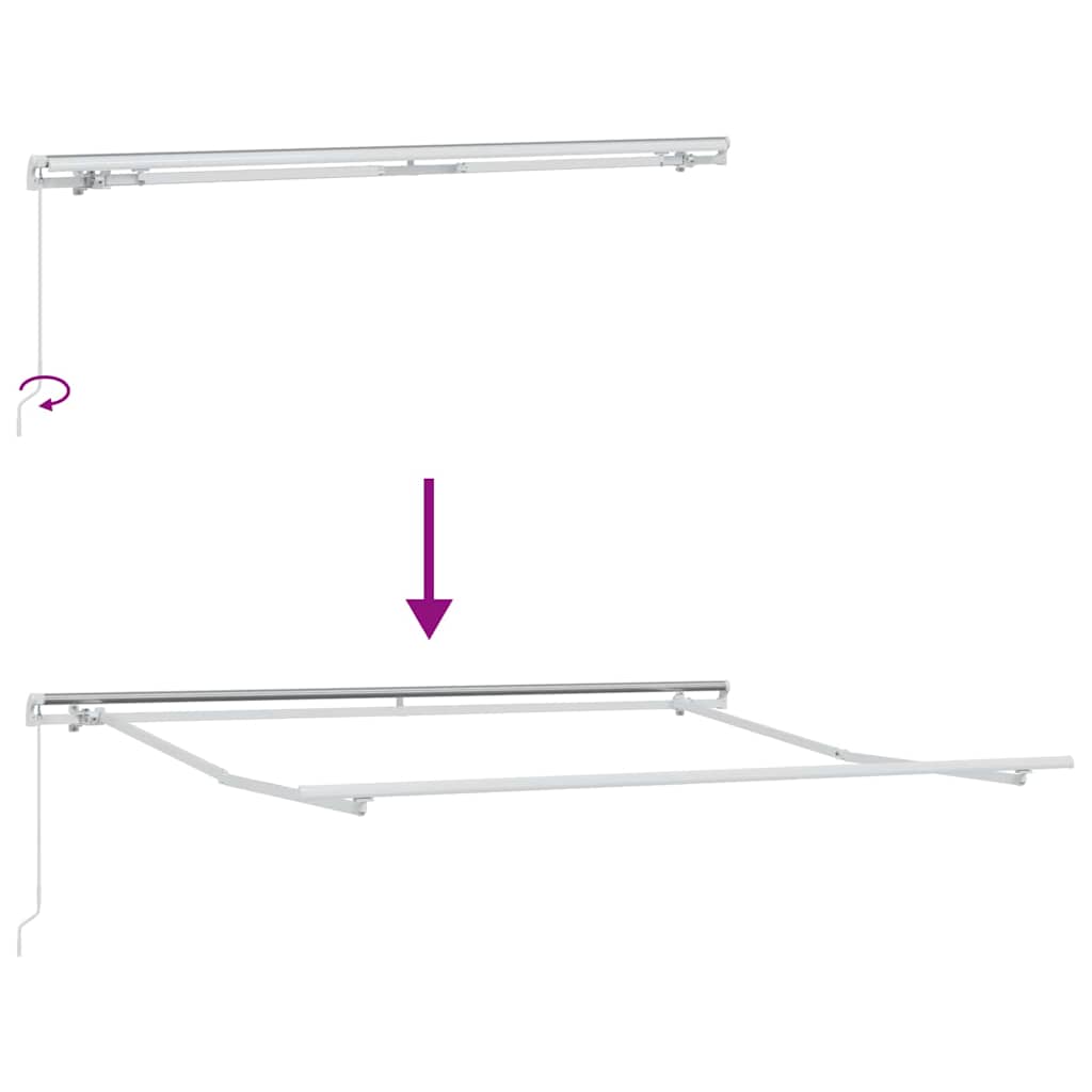 Awning Retractable Green and White 300 x 250 x 165 cm Polyester