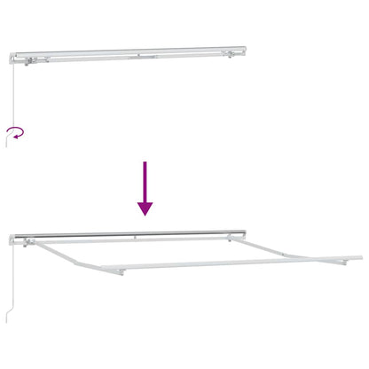 Awning Retractable Green and White 300 x 250 x 165 cm Polyester
