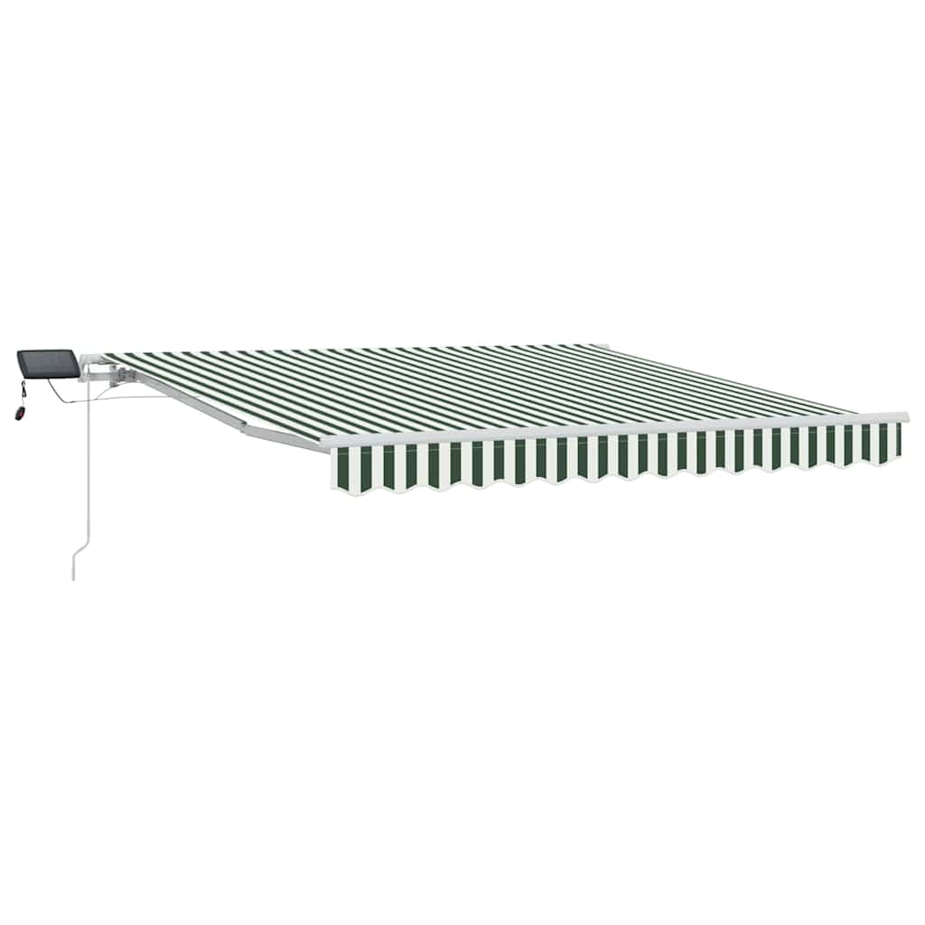 Retractable Awning Green and White 300 x 250 cm
