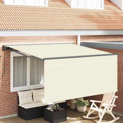 Retractable Awning Cream 350 x 250 cm Polyester and Aluminium