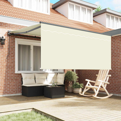 Retractable Awning Cream 350 x 250 cm Polyester and Aluminium