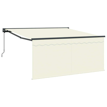 Retractable Awning Cream 350 x 250 cm Polyester and Aluminium