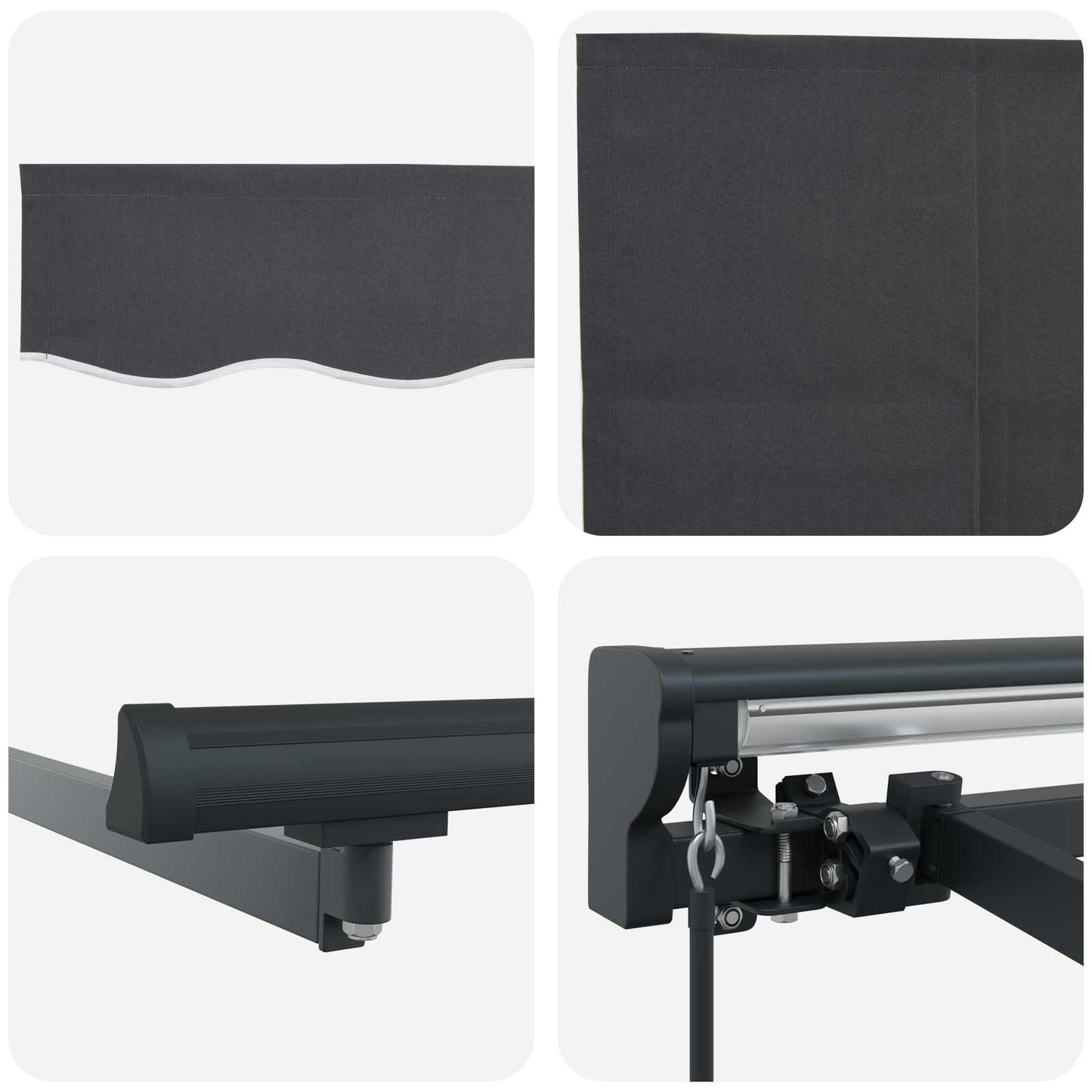 Retractable Awning Manual Anthracite 350 x 250 cm