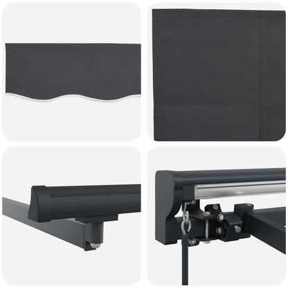 Retractable Awning Manual Anthracite 350 x 250 cm