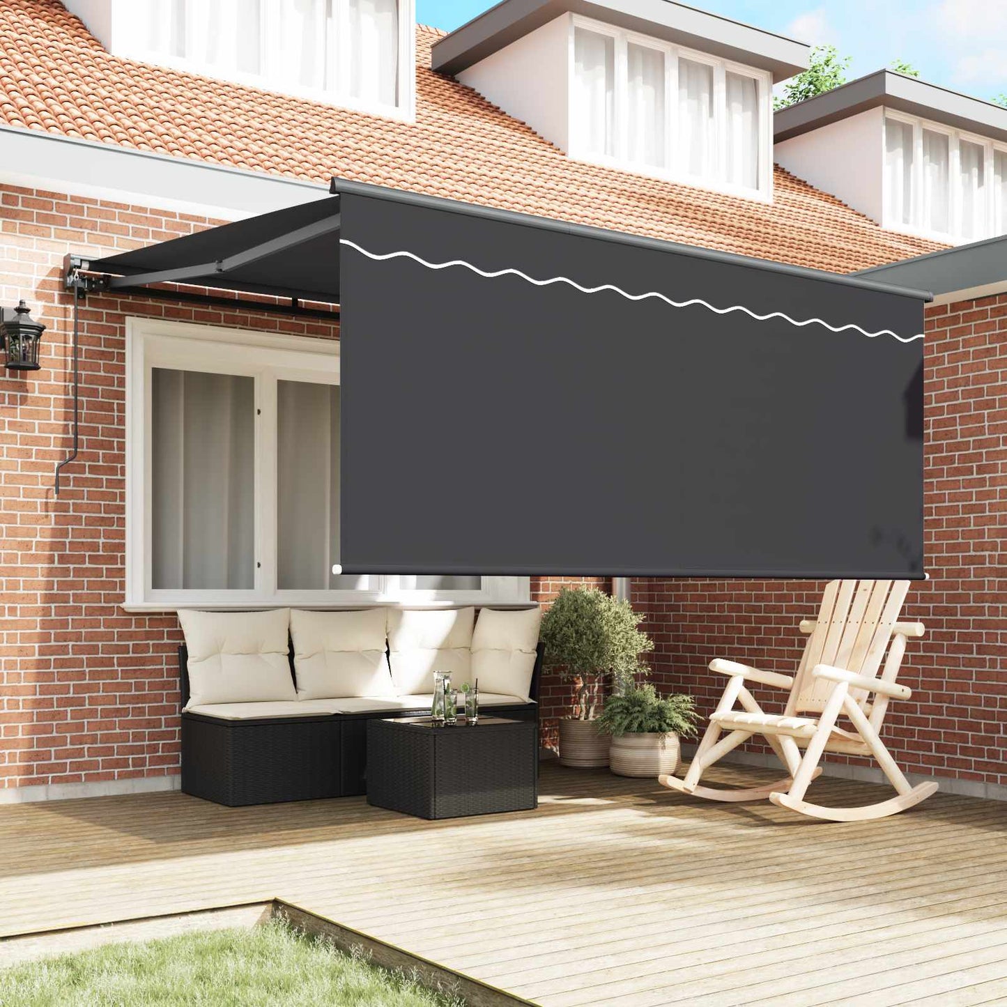 Retractable Awning Manual Anthracite 350 x 250 cm