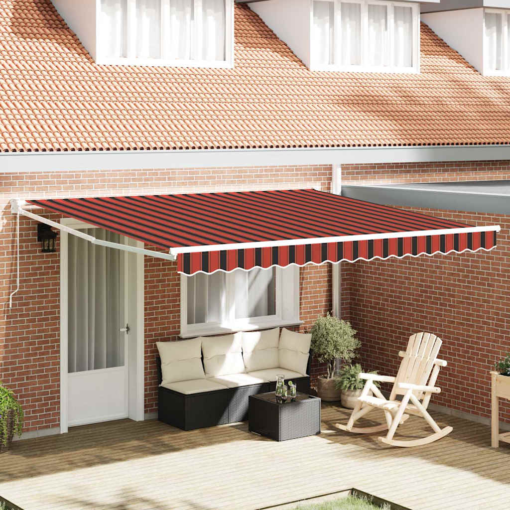 Retractable Awning Red and Black 350 x 250 x 165 cm