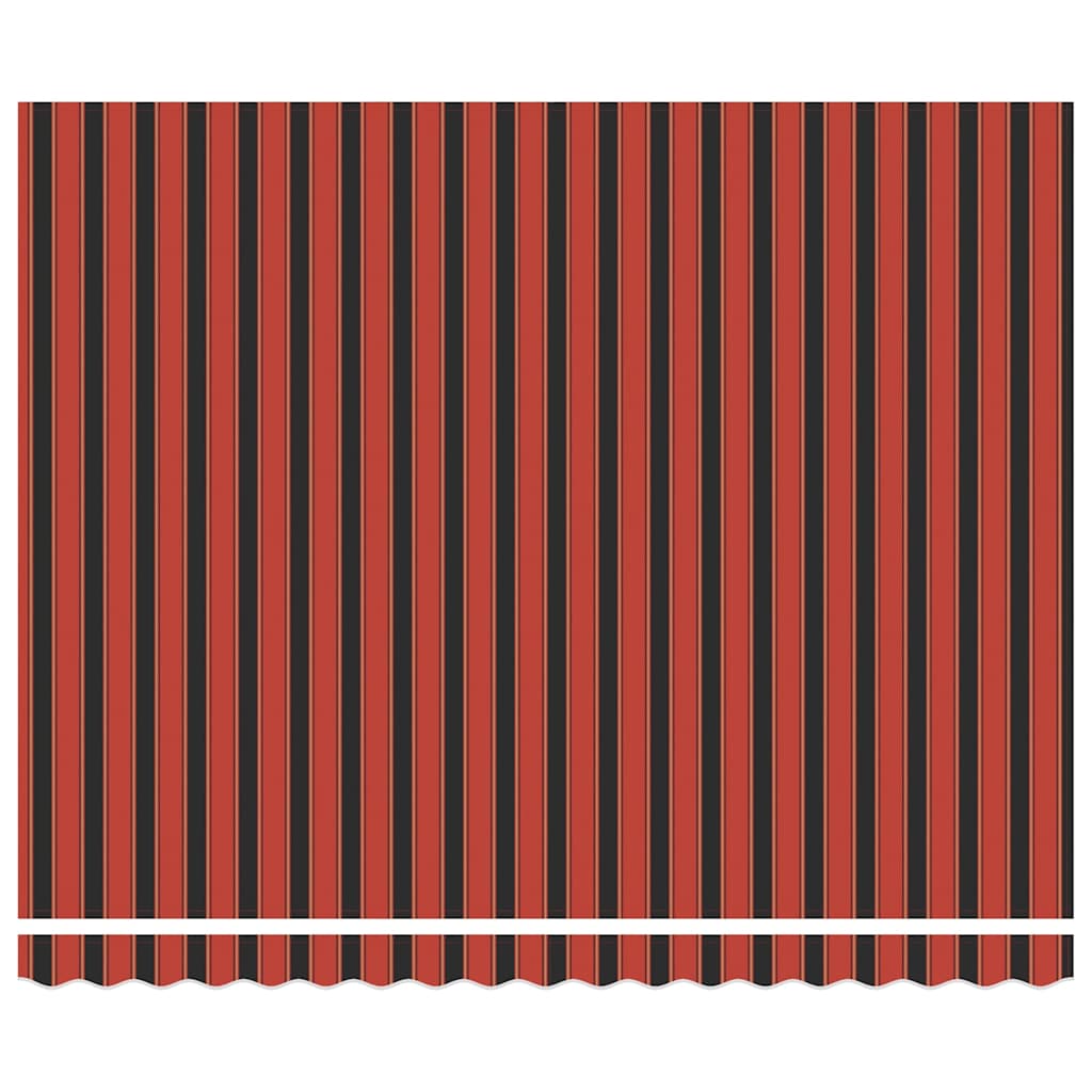 Retractable Awning Red and Black 350 x 250 cm Fabric and Steel
