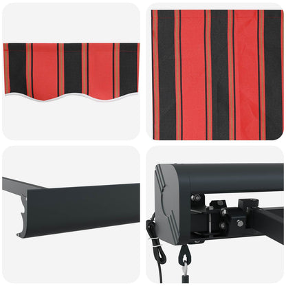 Retractable Awning Red and Black 350 x 250 cm