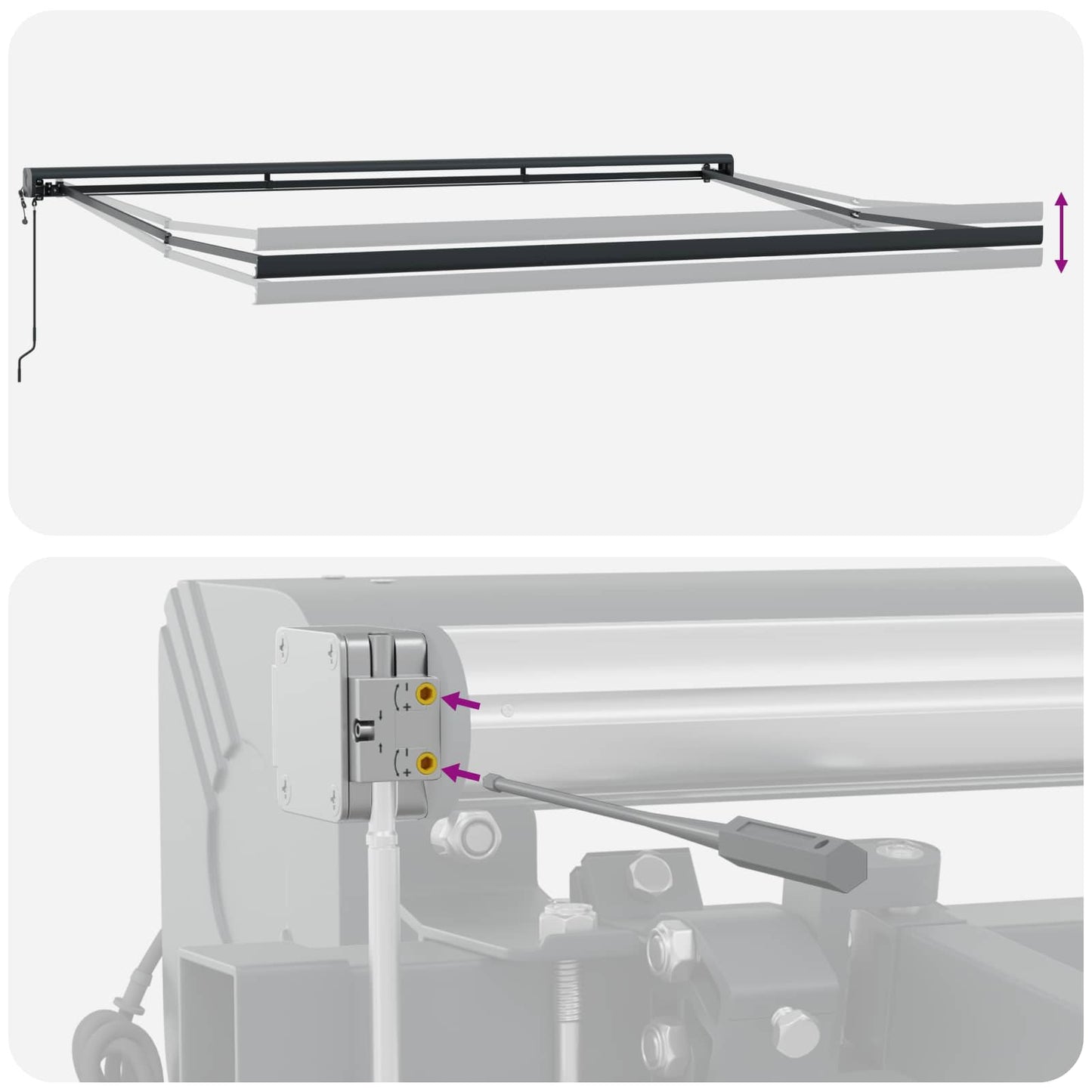 Retractable Awning Red and Black 350 x 250 cm