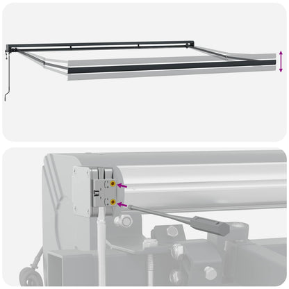 Retractable Awning Red and Black 350 x 250 cm