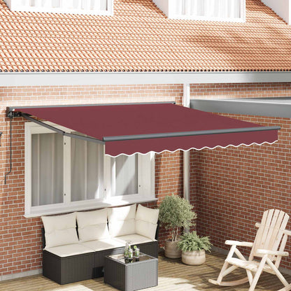 Awning Frame Burgundy 350 x 250 cm Polyester with PU coating