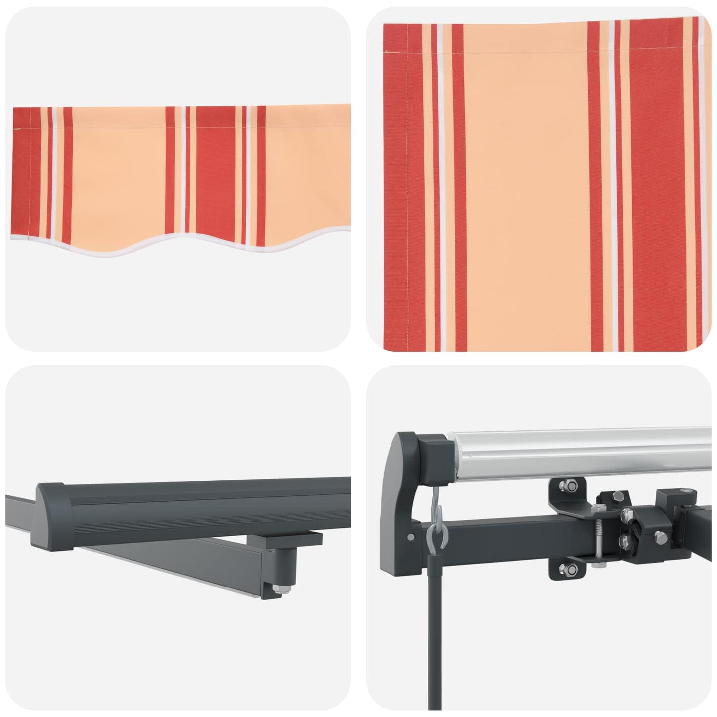 Retractable Awning Yellow and orange 350 x 250 cm Fabric