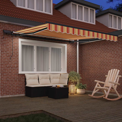 Retractable Awning Yellow and orange 350 x 250 cm Fabric