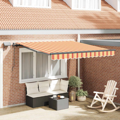 Retractable Awning Yellow and orange 350 x 250 cm Fabric