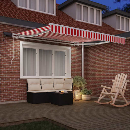 Retractable Awning Red and White 350 x 250 cm