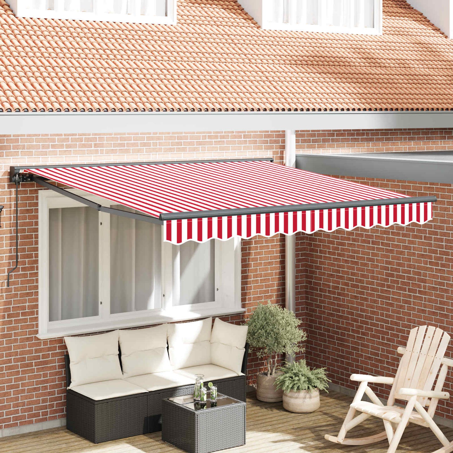 Awning Frame Red and White 350 x 250 cm