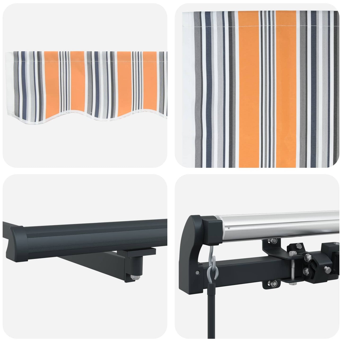 Retractable Awning Multicolour 350 x 250 cm Polyester and Steel