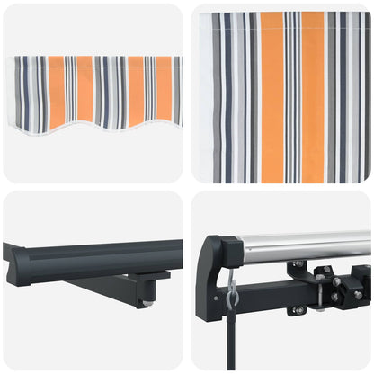 Retractable Awning Multicolour 350 x 250 cm Polyester and Steel