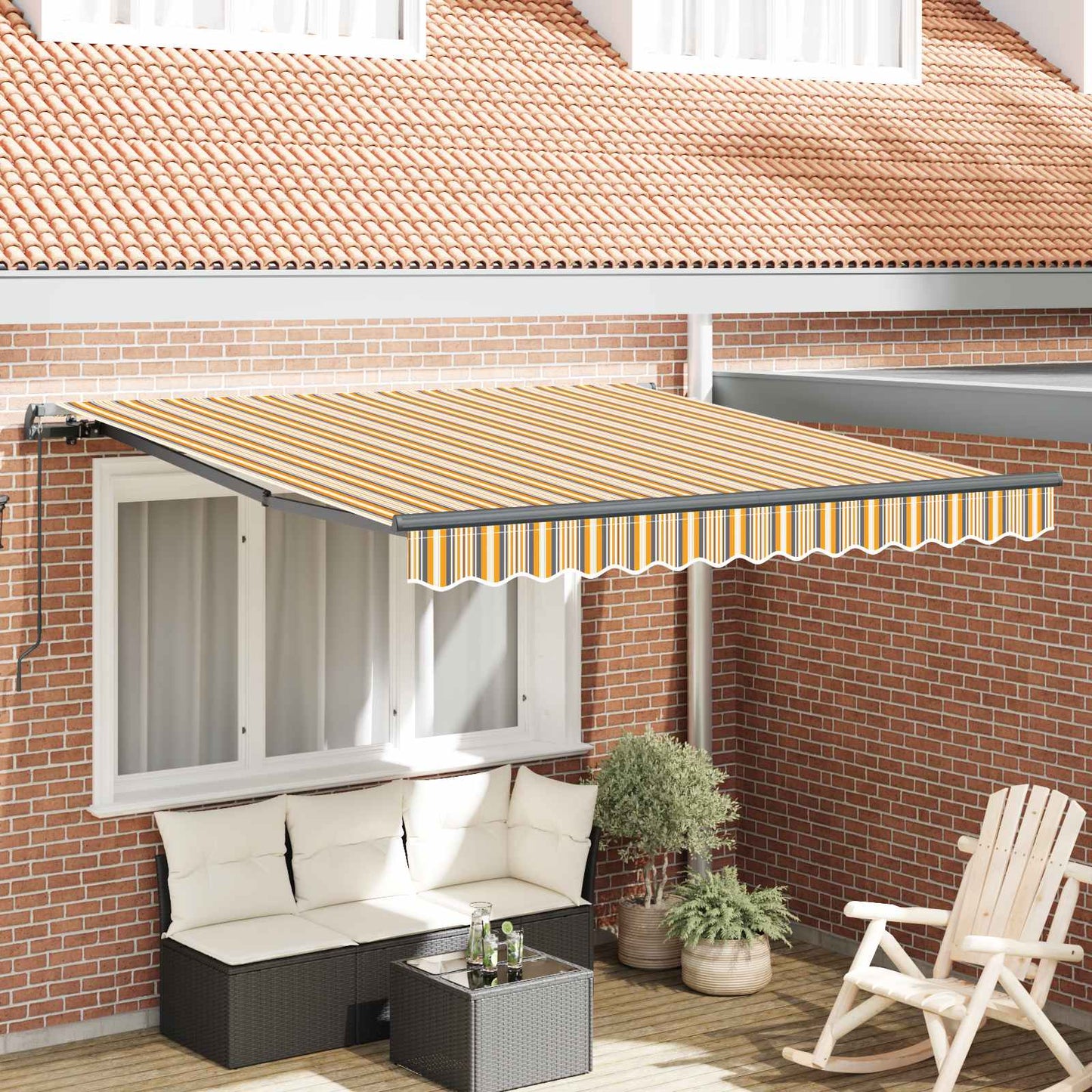 Retractable Awning Multicolour 350 x 250 cm