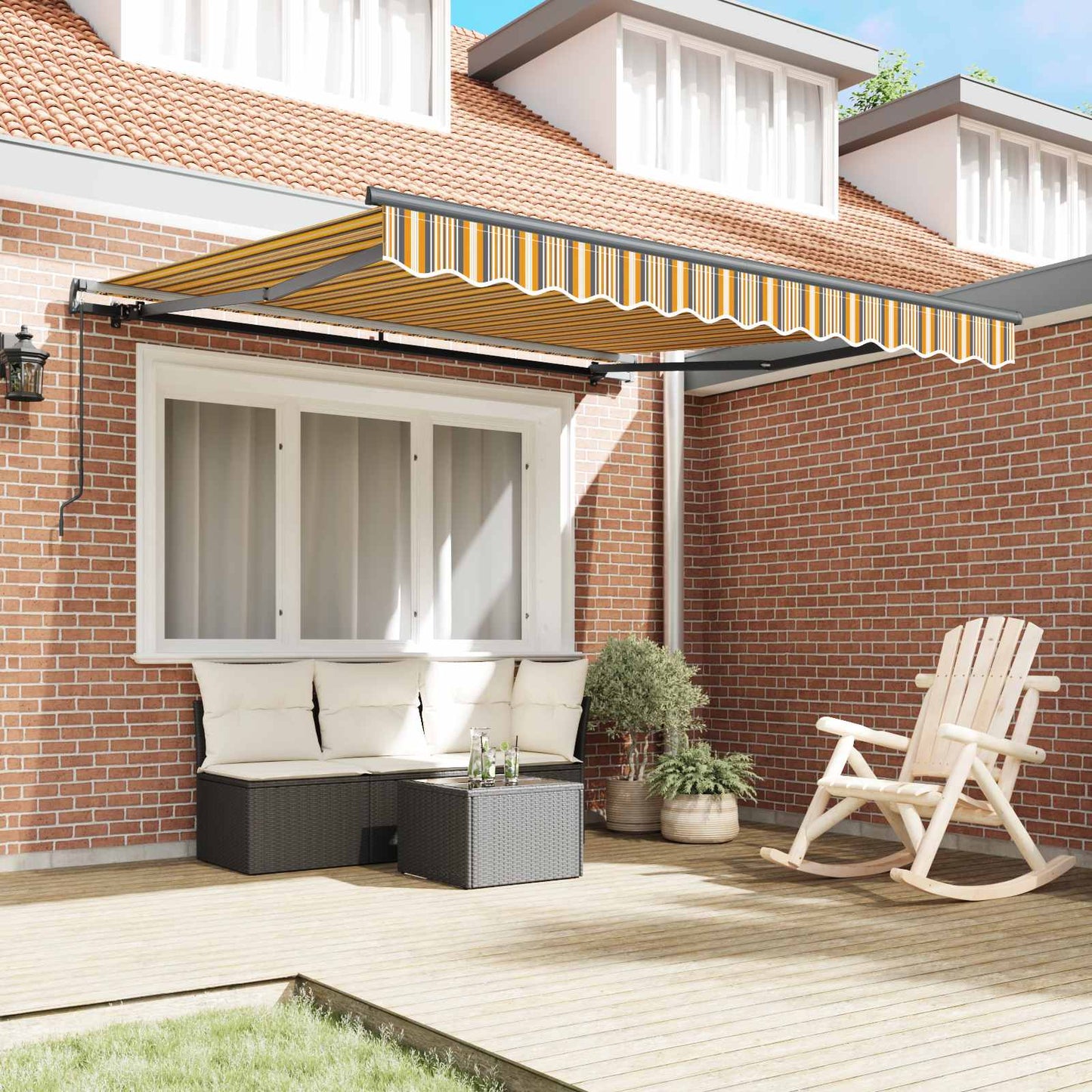 Retractable Awning Multicolour 350 x 250 cm