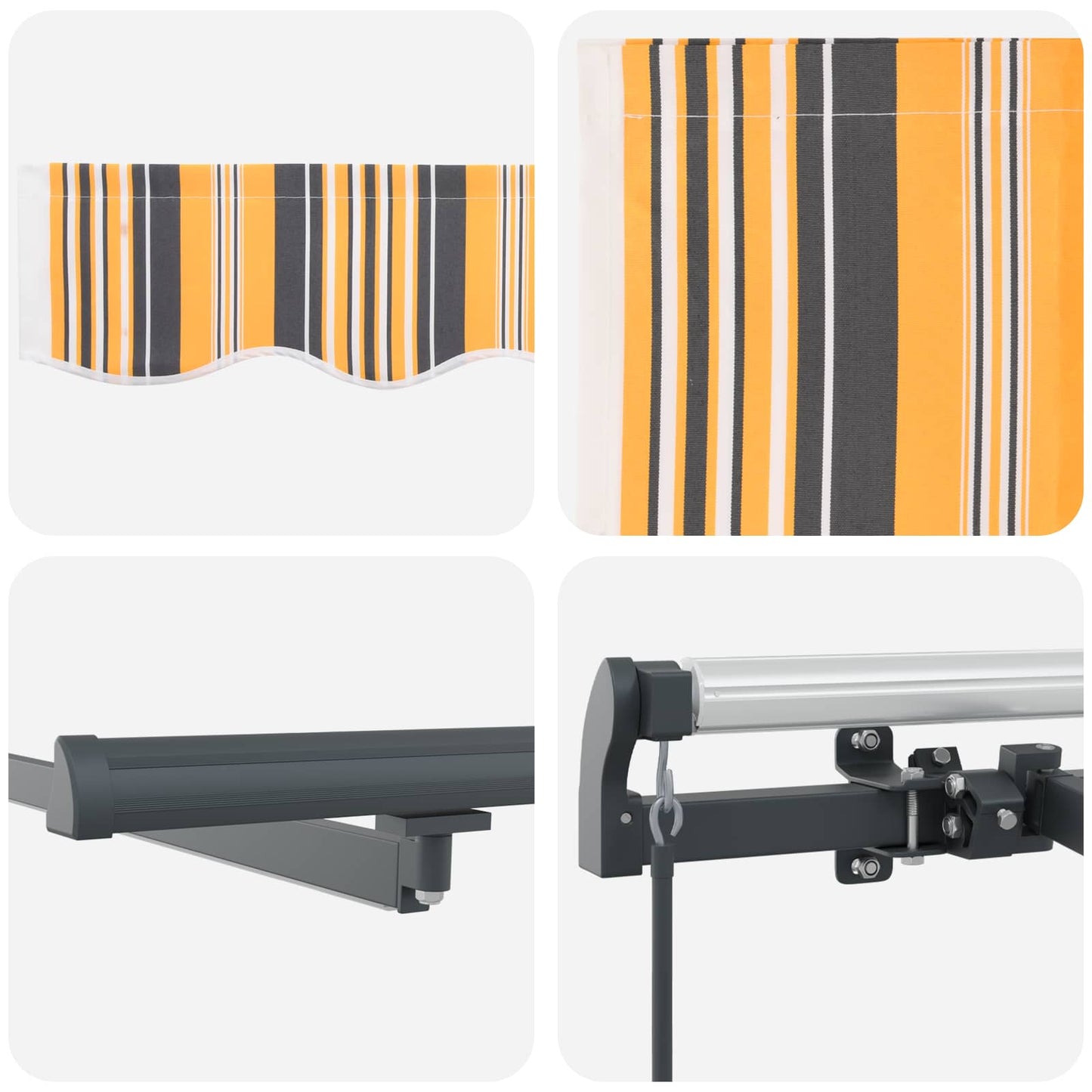 Retractable Awning Multicolour 350 x 250 cm Fabric