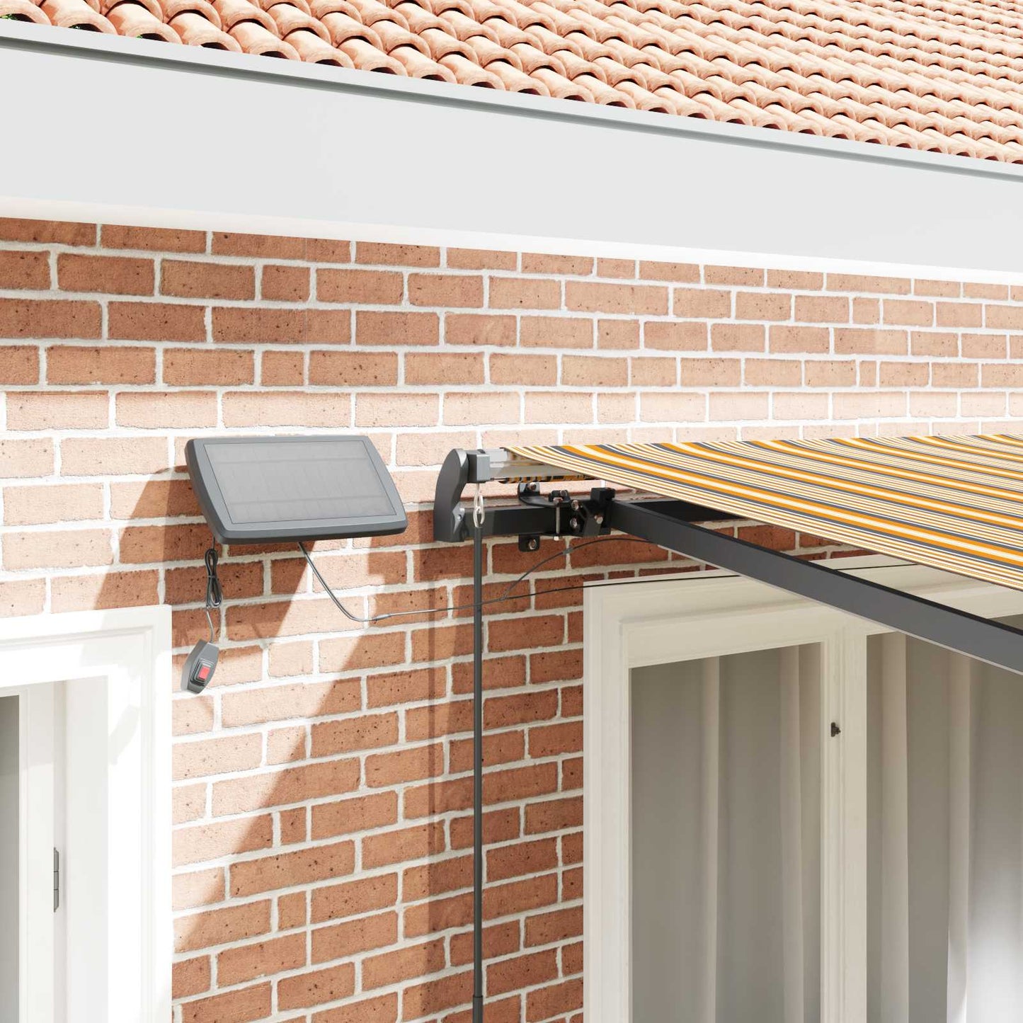 Retractable Awning Multicolour 350 x 250 cm Fabric