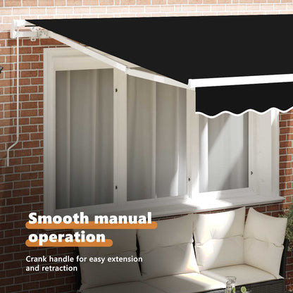 Retractable Awning Black 350 x 250 cm Polyester and Aluminium
