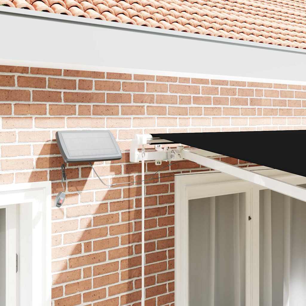 Retractable Awning Black 350 x 250 cm Fabric and Aluminium