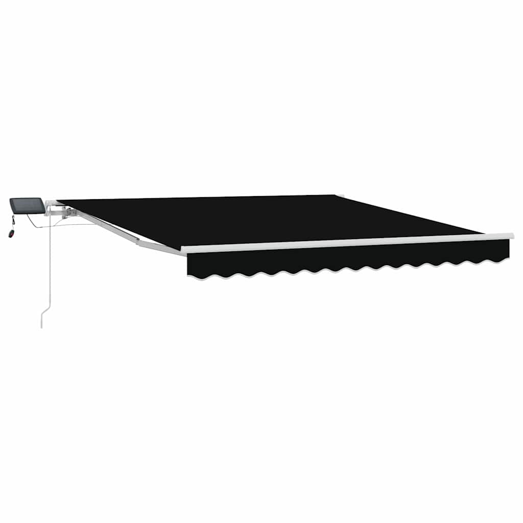 Retractable Awning Black 350 x 250 cm Fabric and Aluminium