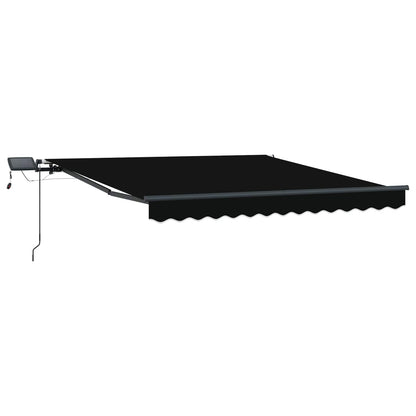 Retractable Awning Black 350 x 250 cm Fabric and Aluminium