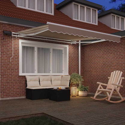 Retractable Awning Beige 350 x 250 cm Fabric and Aluminium