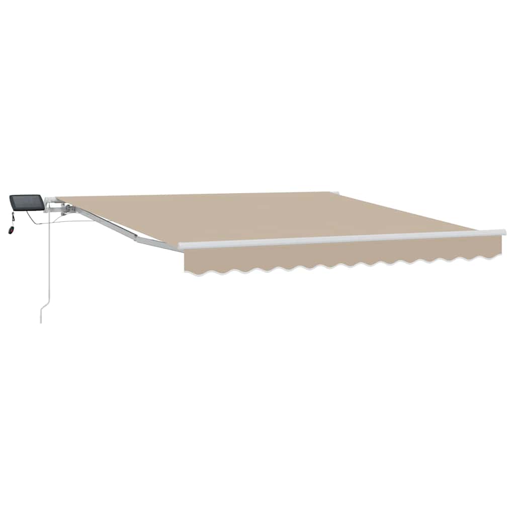 Retractable Awning Beige 350 x 250 cm Fabric and Aluminium