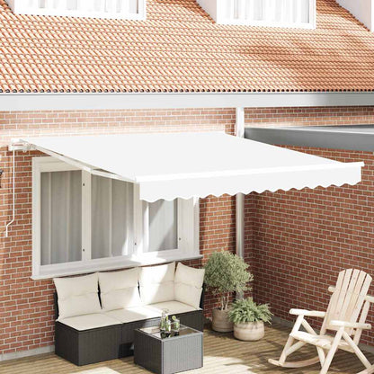 Retractable Awning White 350 x 250 cm Polyester and Aluminium