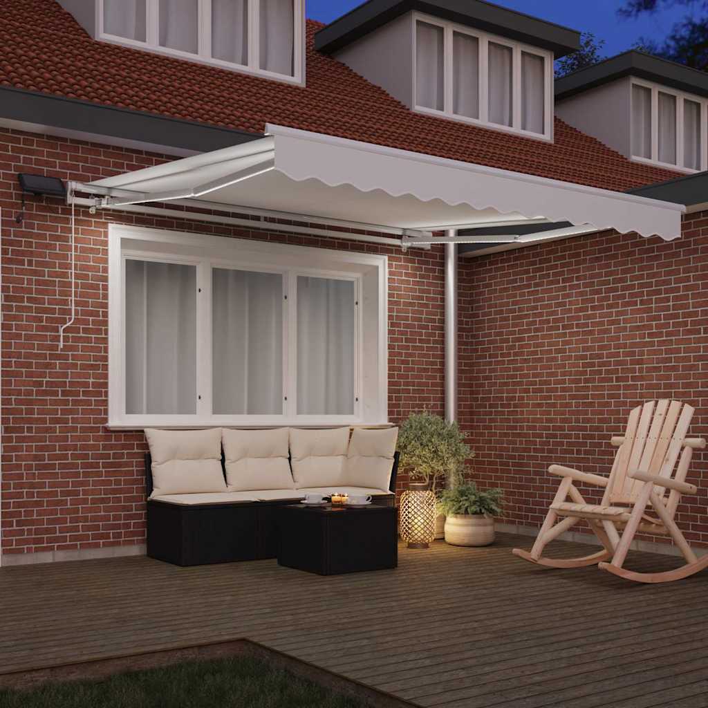 Retractable Awning White 350 x 250 cm Fabric and Aluminium