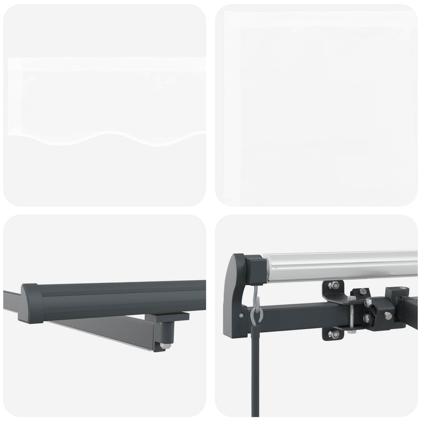 Retractable Awning White 350 x 250 cm Fabric and Aluminium