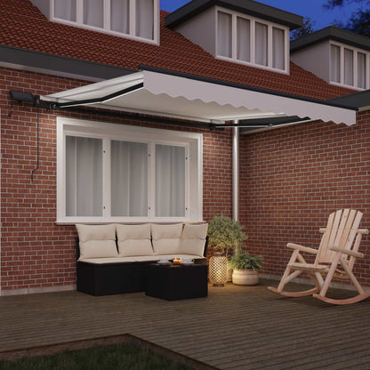Retractable Awning White 350 x 250 cm Fabric and Aluminium