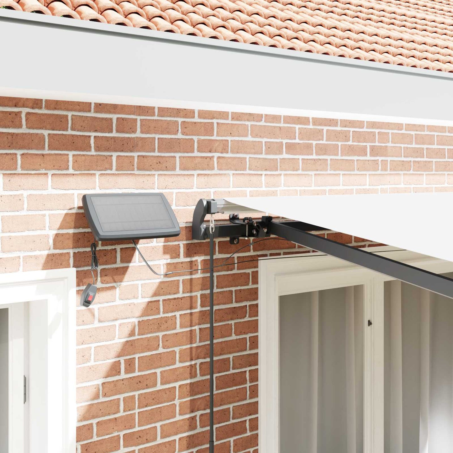 Retractable Awning White 350 x 250 cm Fabric and Aluminium