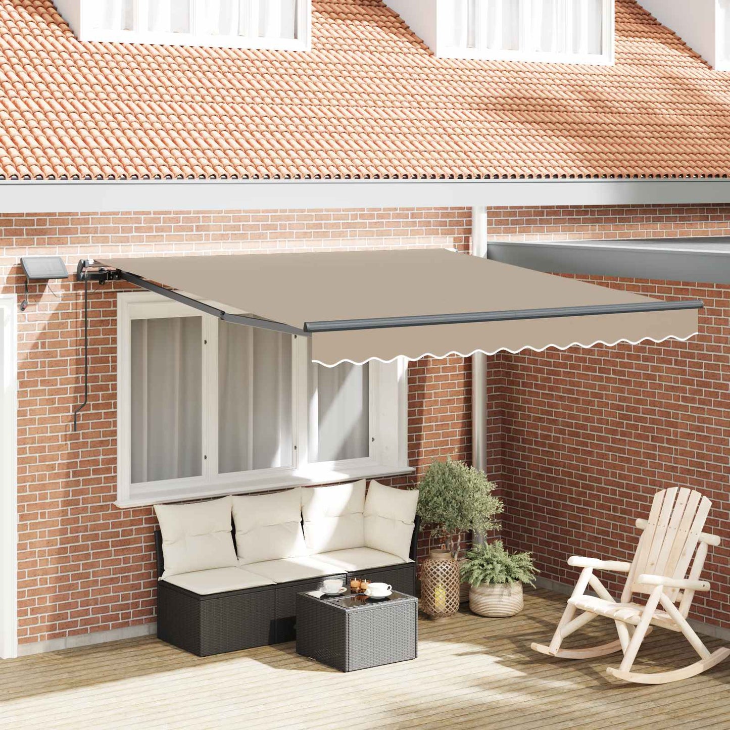 Retractable Awning White 350 x 250 cm Fabric and Aluminium