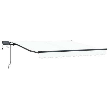 Retractable Awning White 350 x 250 cm Fabric and Aluminium