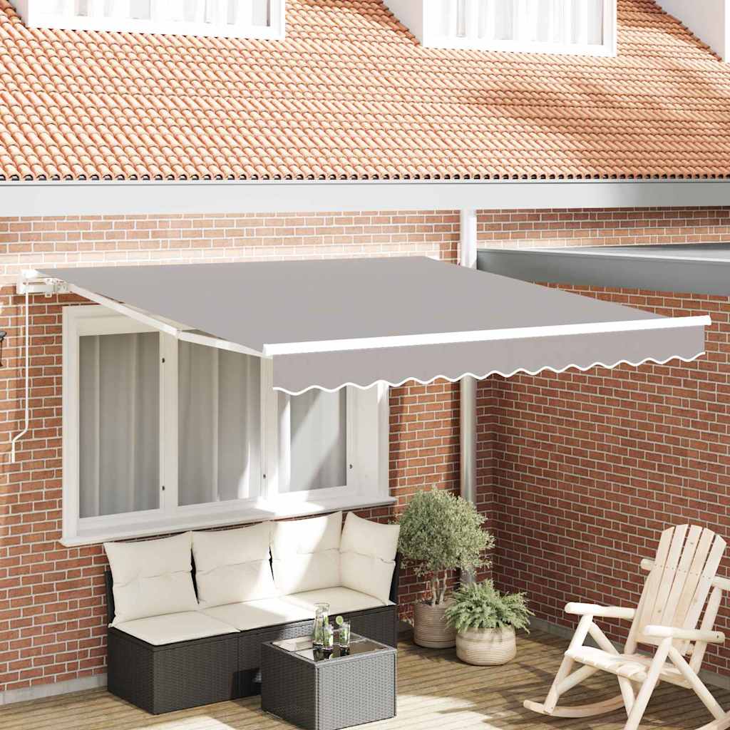 Retractable Awning Light Grey 350 x 250 cm