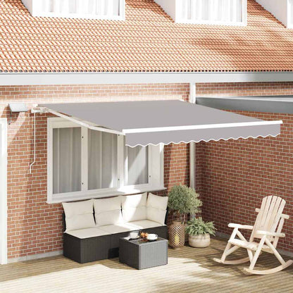 Retractable Awning Light Grey 350 x 250 cm Fabric and Aluminium