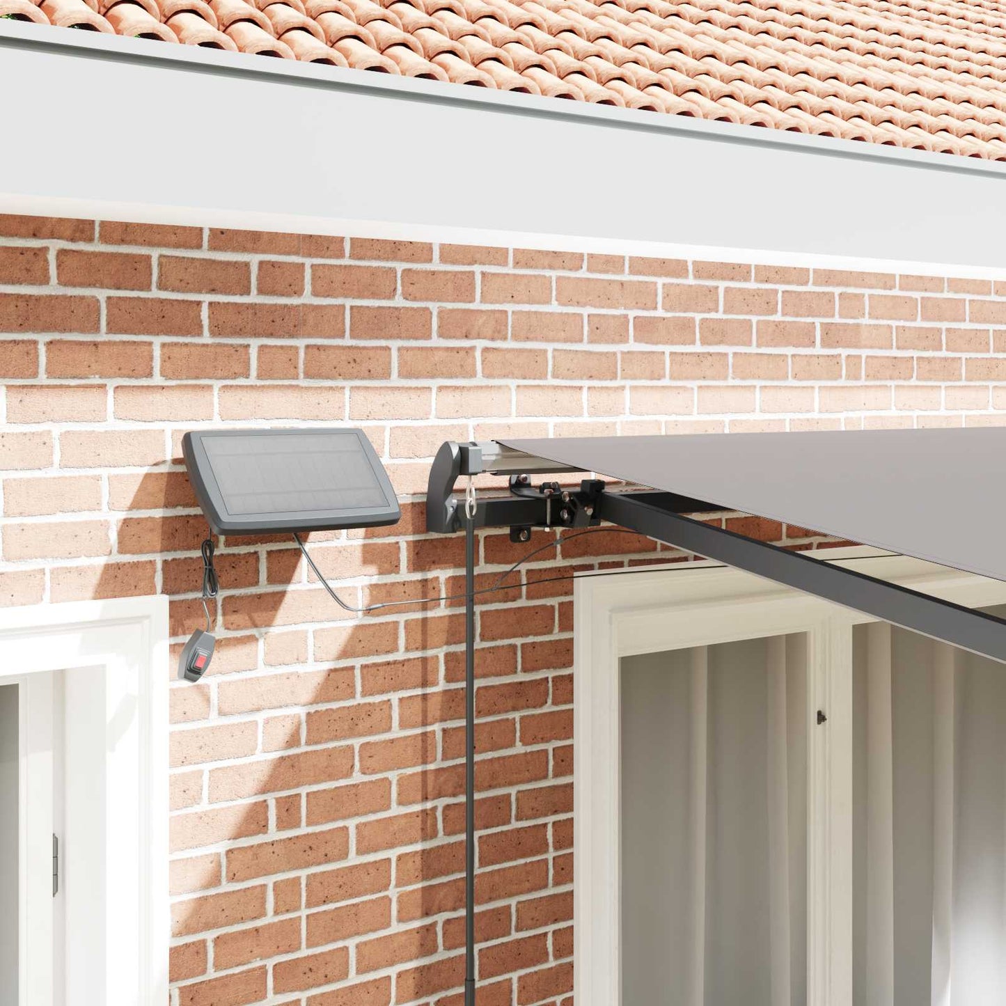 Retractable Awning Light Grey 350 x 250 cm Fabric and Aluminium