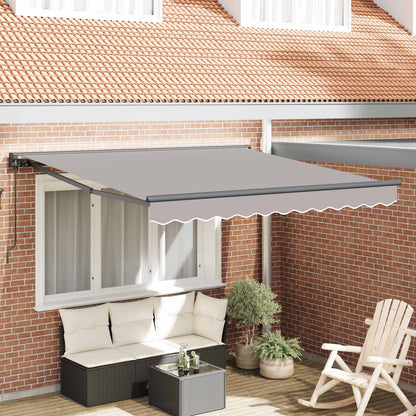 Awning Frame Light Grey 350 x 250 cm Polyester with PU coating
