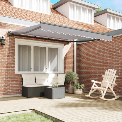 Awning Frame Light Grey 350 x 250 cm Polyester with PU coating