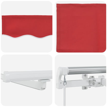 Retractable Awning Red 350 x 250 cm Fabric and Steel