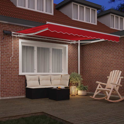 Retractable Awning Red 350 x 250 cm Fabric and Steel