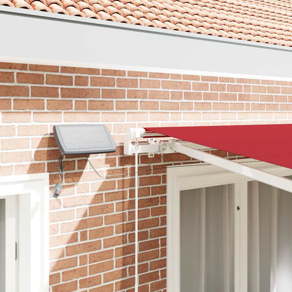 Retractable Awning Red 350 x 250 cm Fabric and Steel