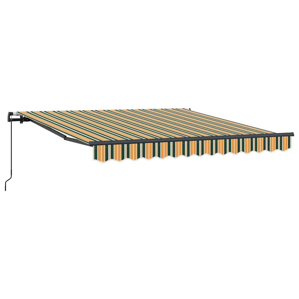 Retractable Awning Green and yellow 350 x 250 cm