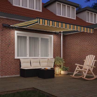 Retractable Awning Green and yellow 350 x 250 cm