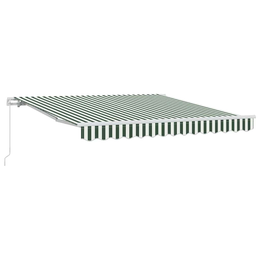 Retractable Awning Green and White 350 x 250 cm
